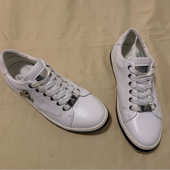 Philipp Plein white sneakers with skull and zipper decoration - Picture 1 of 13